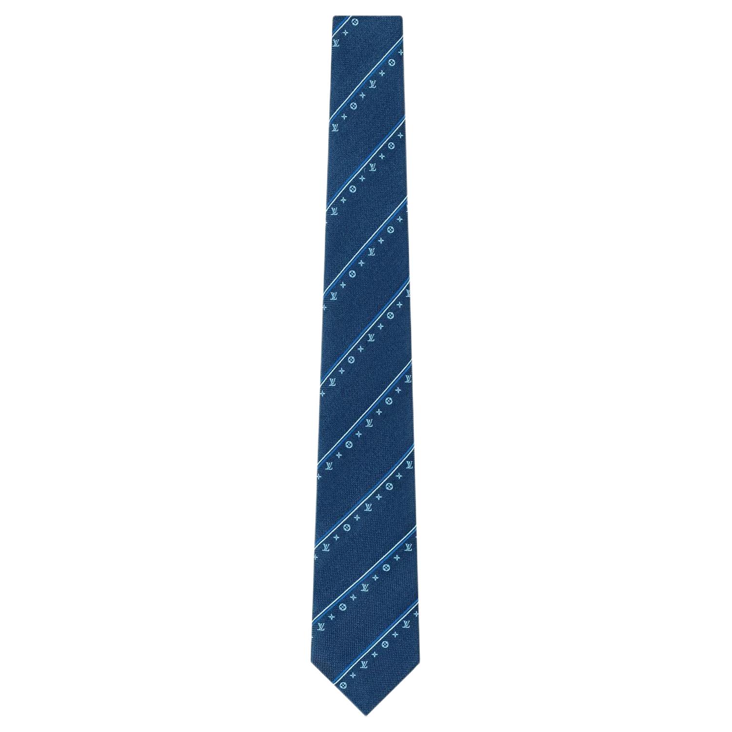 

LOUIS VUITTON Шелковый галстук мужской синий, Blue