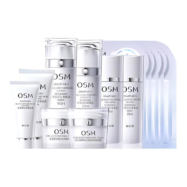 OSM Набор для ухода за кожей Pearl White, увлажняющий и восстанавливающий, 9 предметов — фото 2