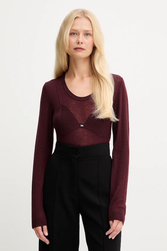 

Свитер из смесовой шерсти Elisabetta Franchi, бордовый