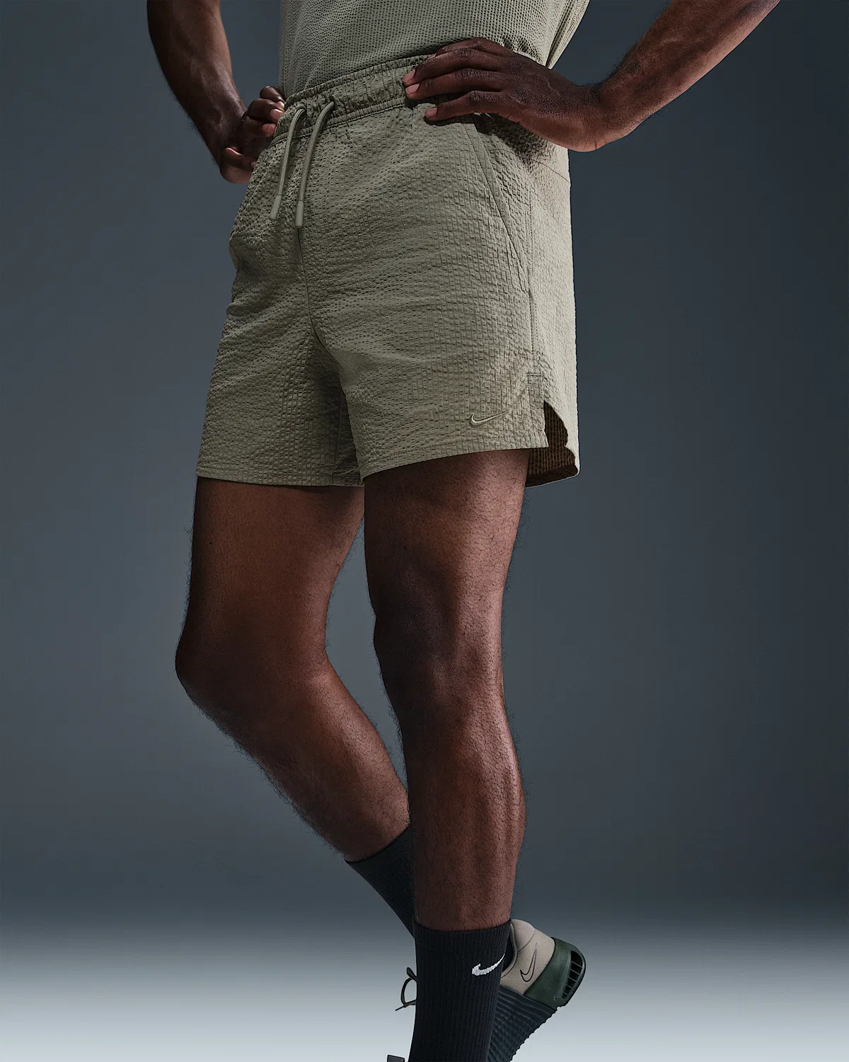 Мужские шорты Nike Unlimited Dri-FIT 5" Unlined Seersucker Versatile, Light Army/Light Army/Light Army — фото 2