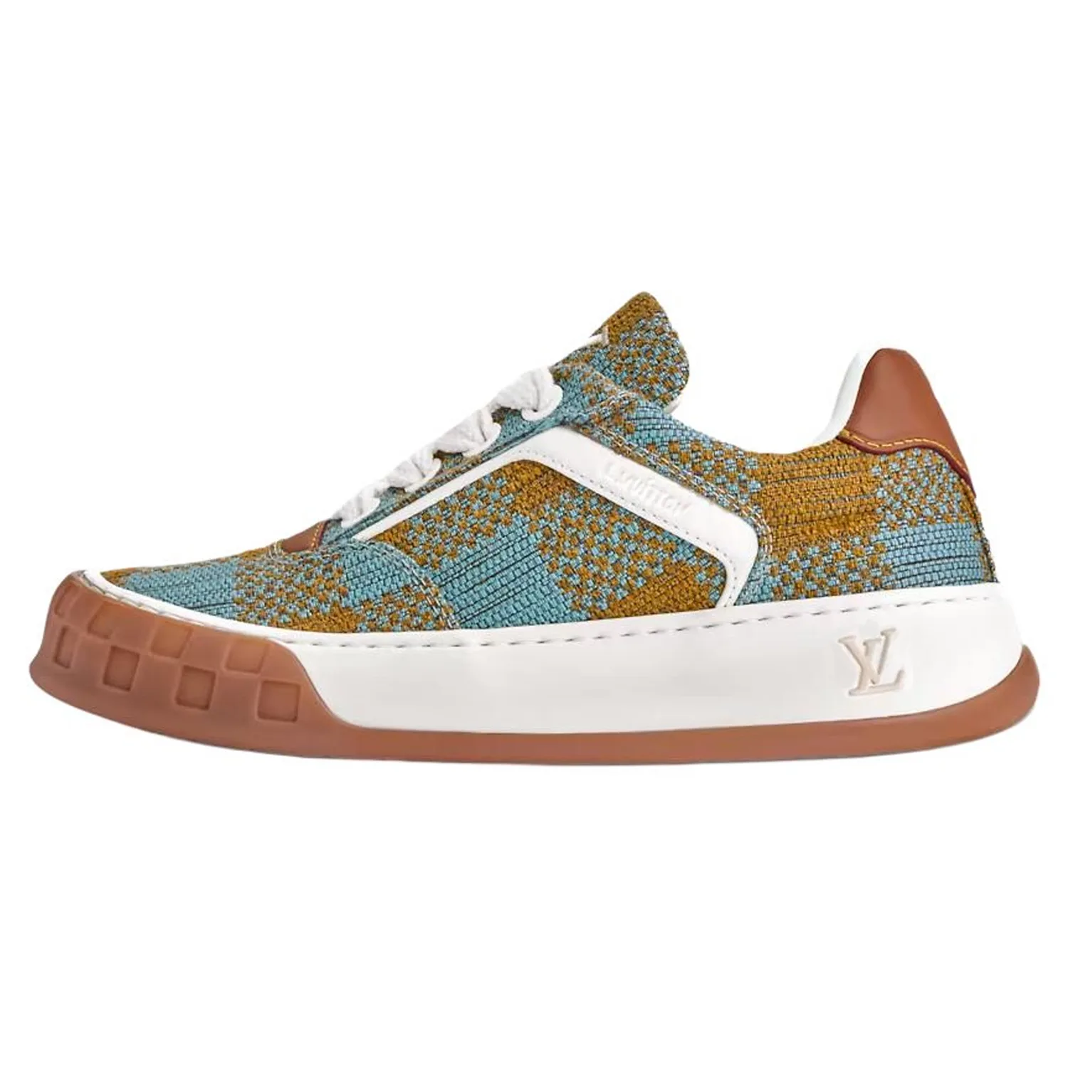 LOUIS VUITTON Кроссовки для скейтбординга Tilted Canvas Low Top мужские, морской синий