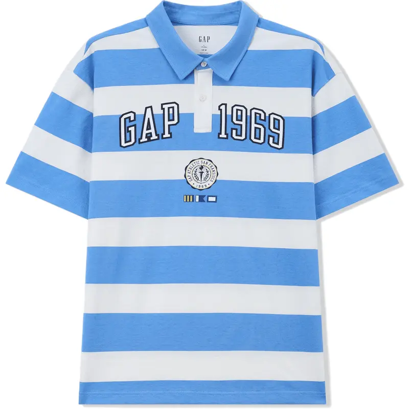 

Футболка поло Unisex GAP, красно-синяя в полоску