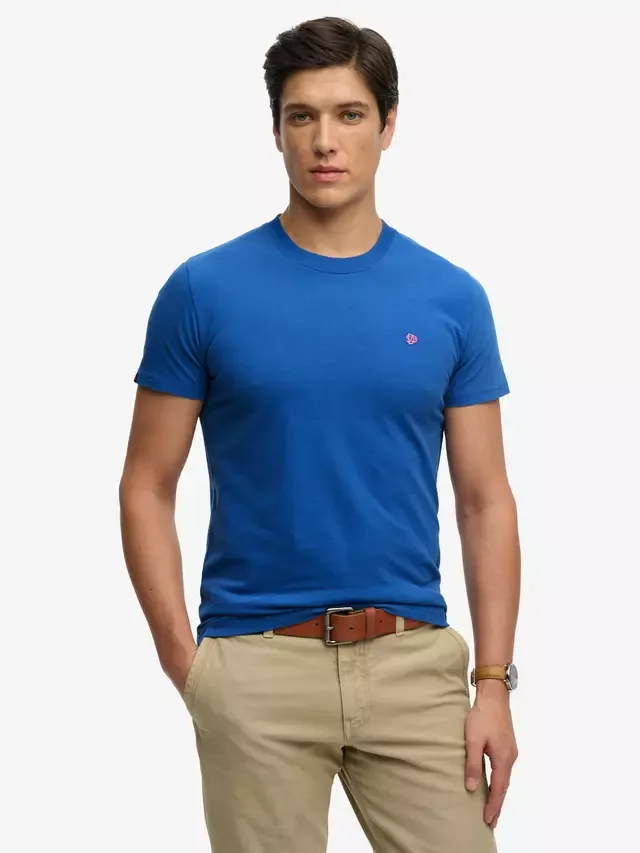 Обычная хлопковая футболка приталенного кроя с вышитым логотипом SD&Co Superdry, Monaco Blue