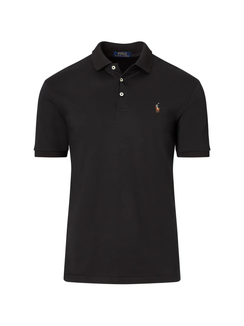 Рубашка-поло с коротким рукавом на пуговицах Polo Ralph Lauren, черный