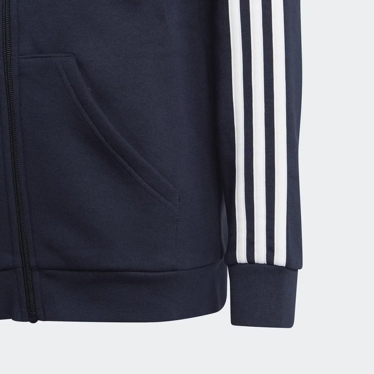 Kids' Essentials Флисовая куртка Adidas с 3 полосками, темно-синий/белый — фото 4