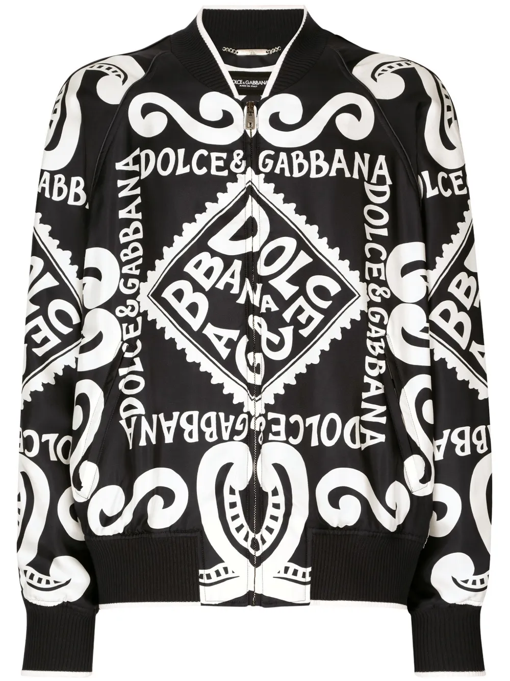 

Шелковый бомбер с логотипом DOLCE & GABBANA, синий