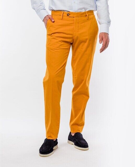 

Мягкие узкие светло-оранжевые мужские брюки чинос Wickett Jones, оранжевый