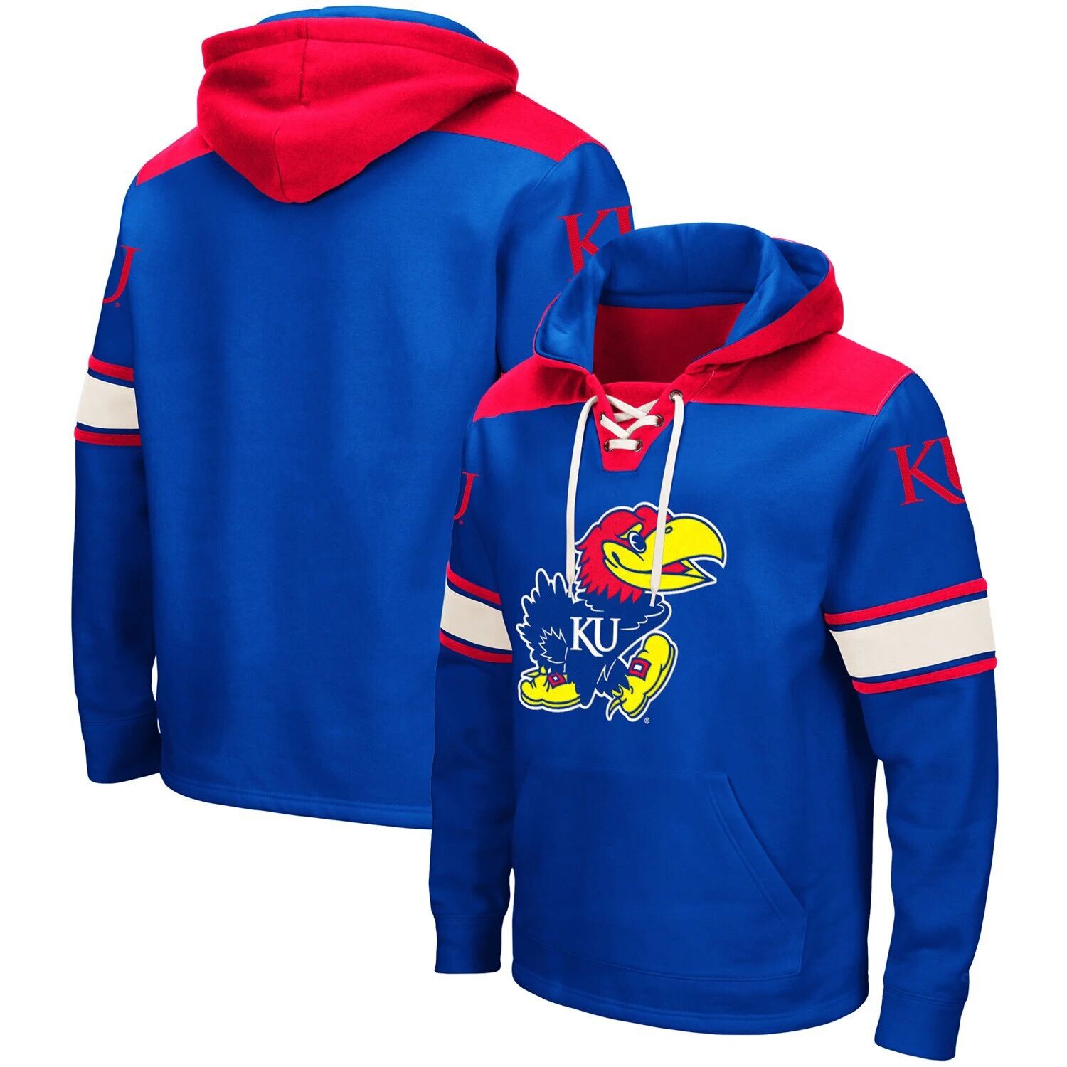 

Мужской пуловер с капюшоном на шнуровке Colosseum Royal Kansas Jayhawks 2.0