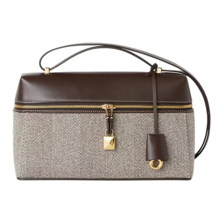 

Loro Piana Дополнительная сумка Wool Handbag для женщин Natural Brown & Chocolate