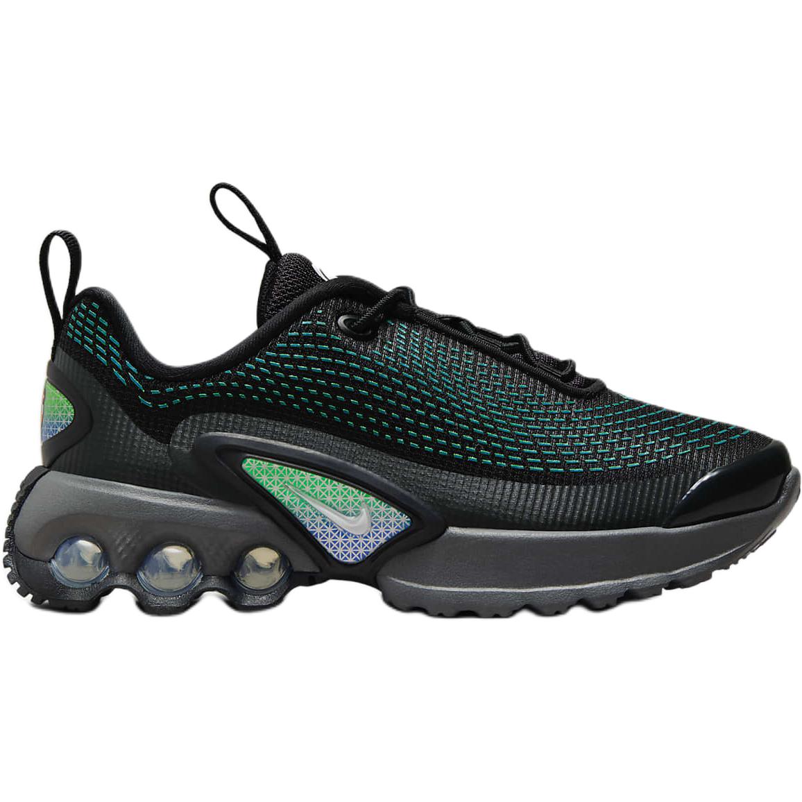 Детские повседневные кроссовки Nike Air Max Dn с амортизацией и дышащим верхом низкие черно-зеленые для детей 3-7 лет — фото 2