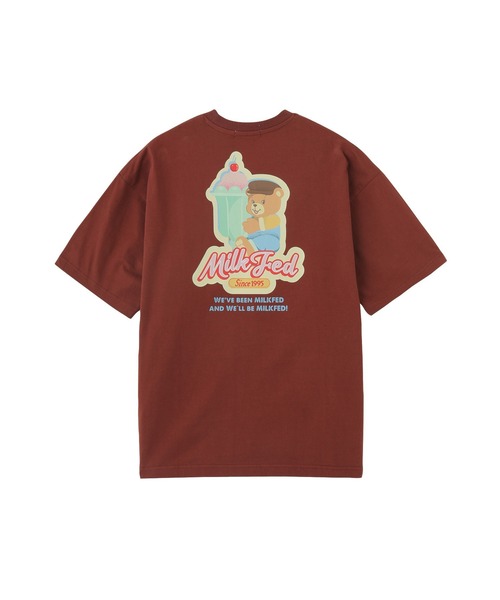 

MILKFED. Футболка с коротким рукавом, свободный крой, MILKFED, коричневый