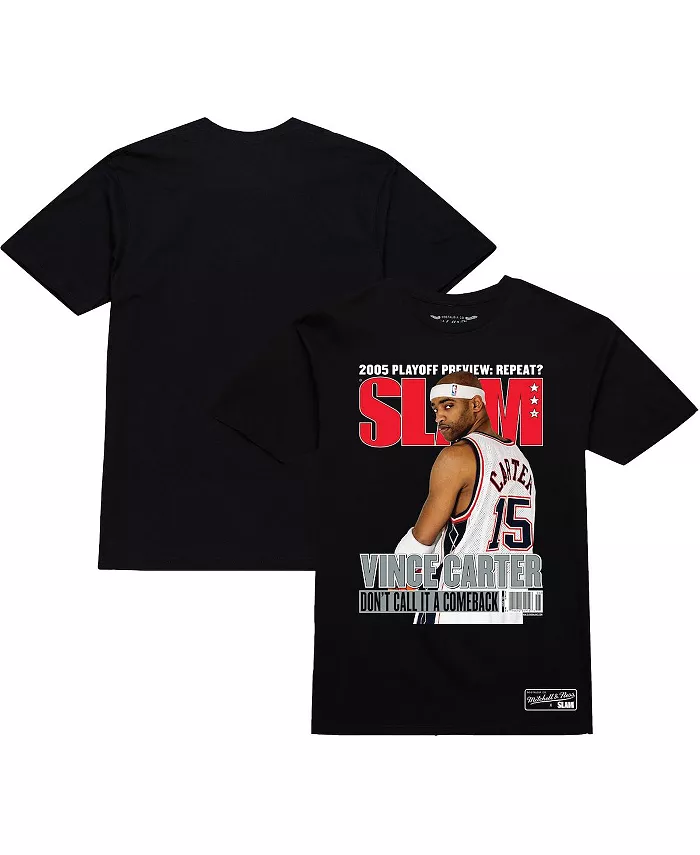 

Мужская и женская футболка Vince Carter Black New Jersey Nets Don't Call It A Comeback SLAM Cover Mitchell & Ness