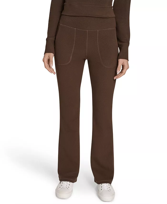 

Женские брюки с расклешенными штанинами и высокой талией Calvin Klein, коричневый