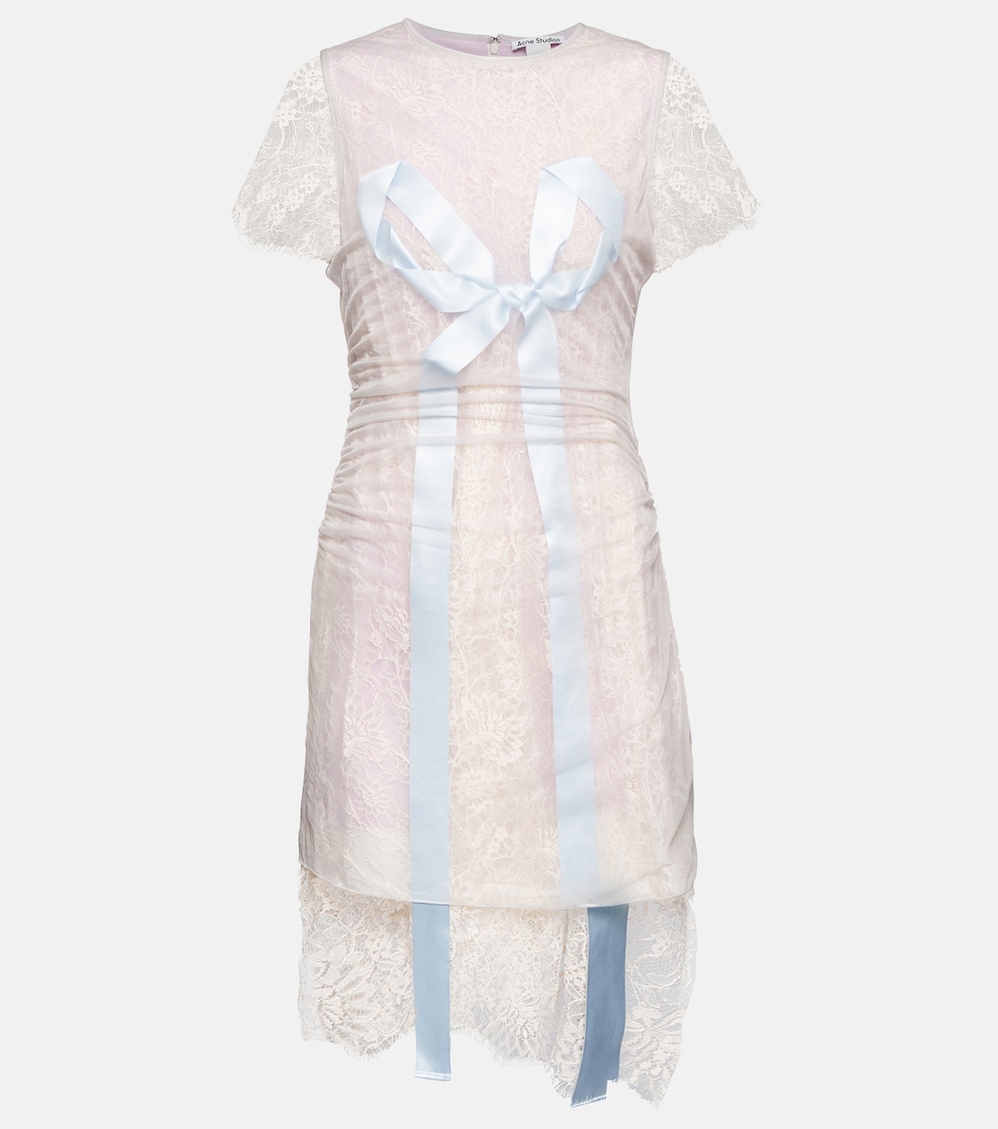 

Мини-платье из кружева с бантом Acne Studios, Light Grey