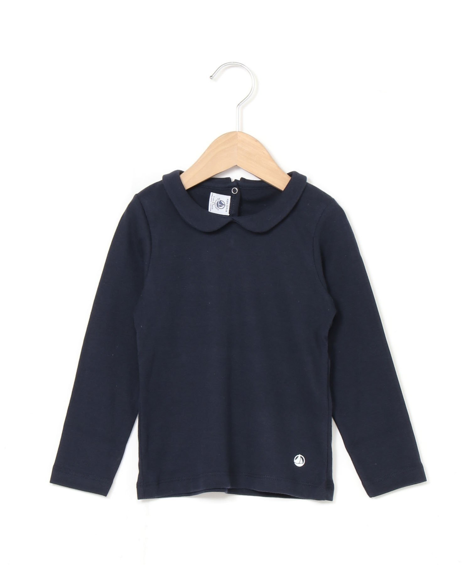 Футболка с длинными рукавами и воротником PETIT BATEAU, Dark Navy