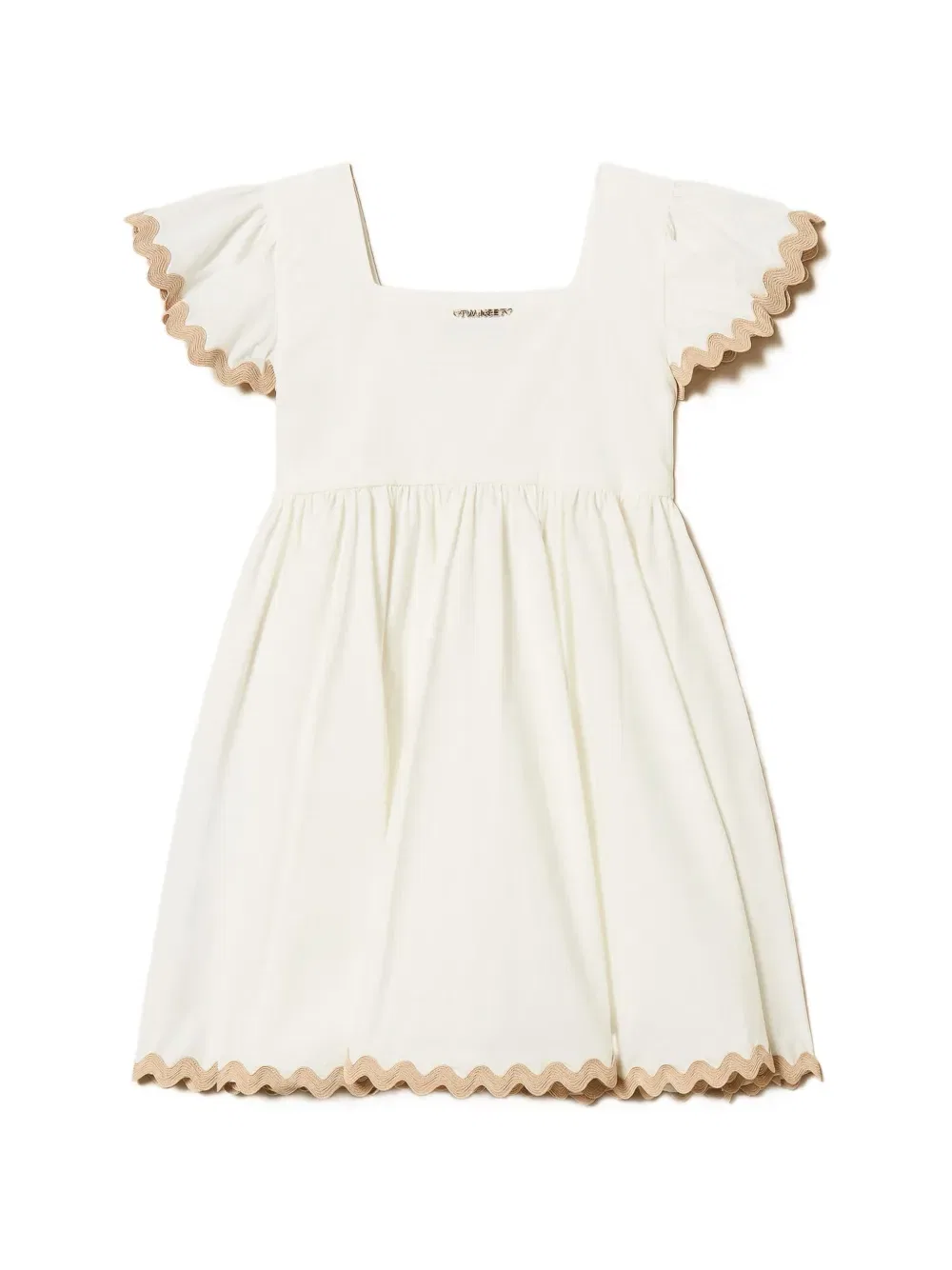 Вышитое короткое платье Twinset Kids, белый