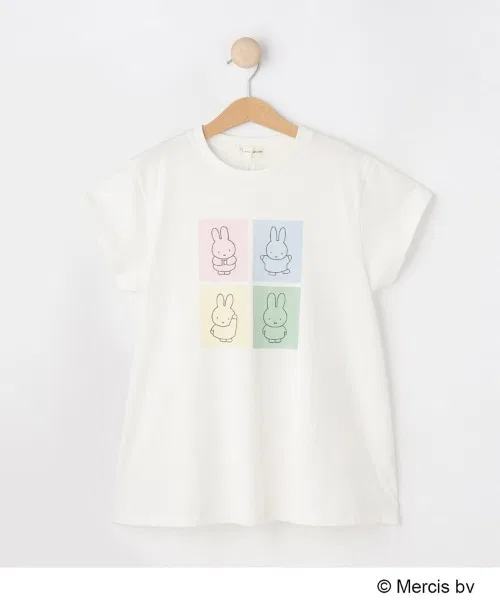 Детская футболка с принтом Miffy, хлопковая, белая