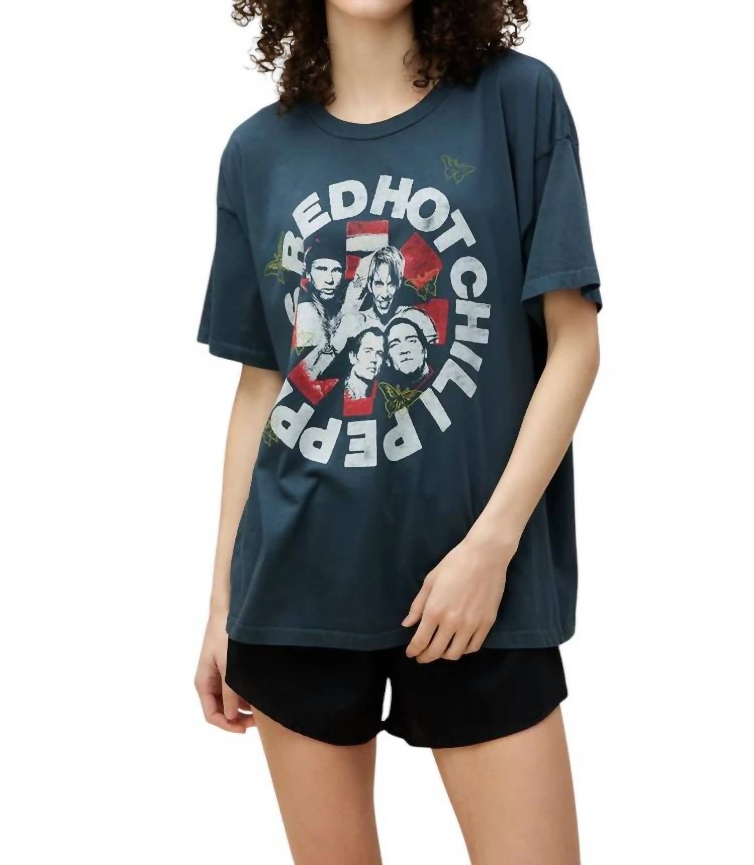 

Футболка Red Hot Chili Peppers Merch в винтажном черном цвете DAYDREAMER