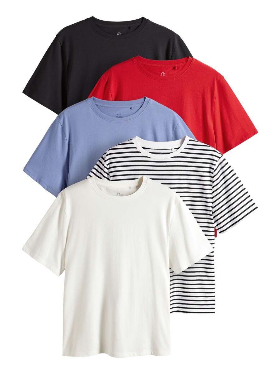 

Рубашка The Set, цвет Sky blue/bright red/Black/White