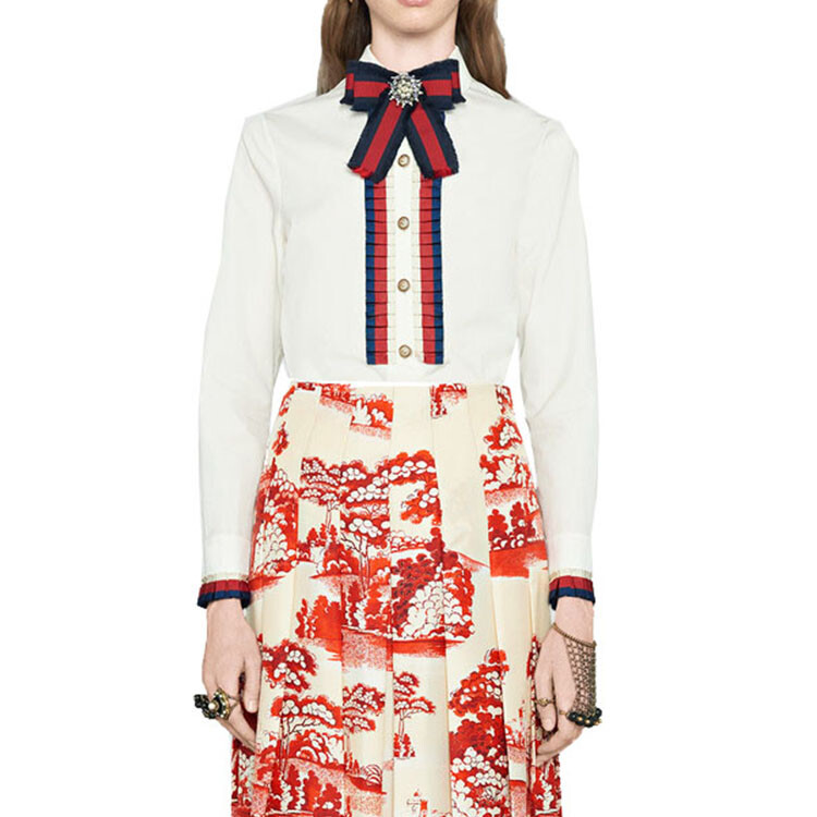 Рубашка женская Gucci классическая, премиальное качество, белый — фото 2