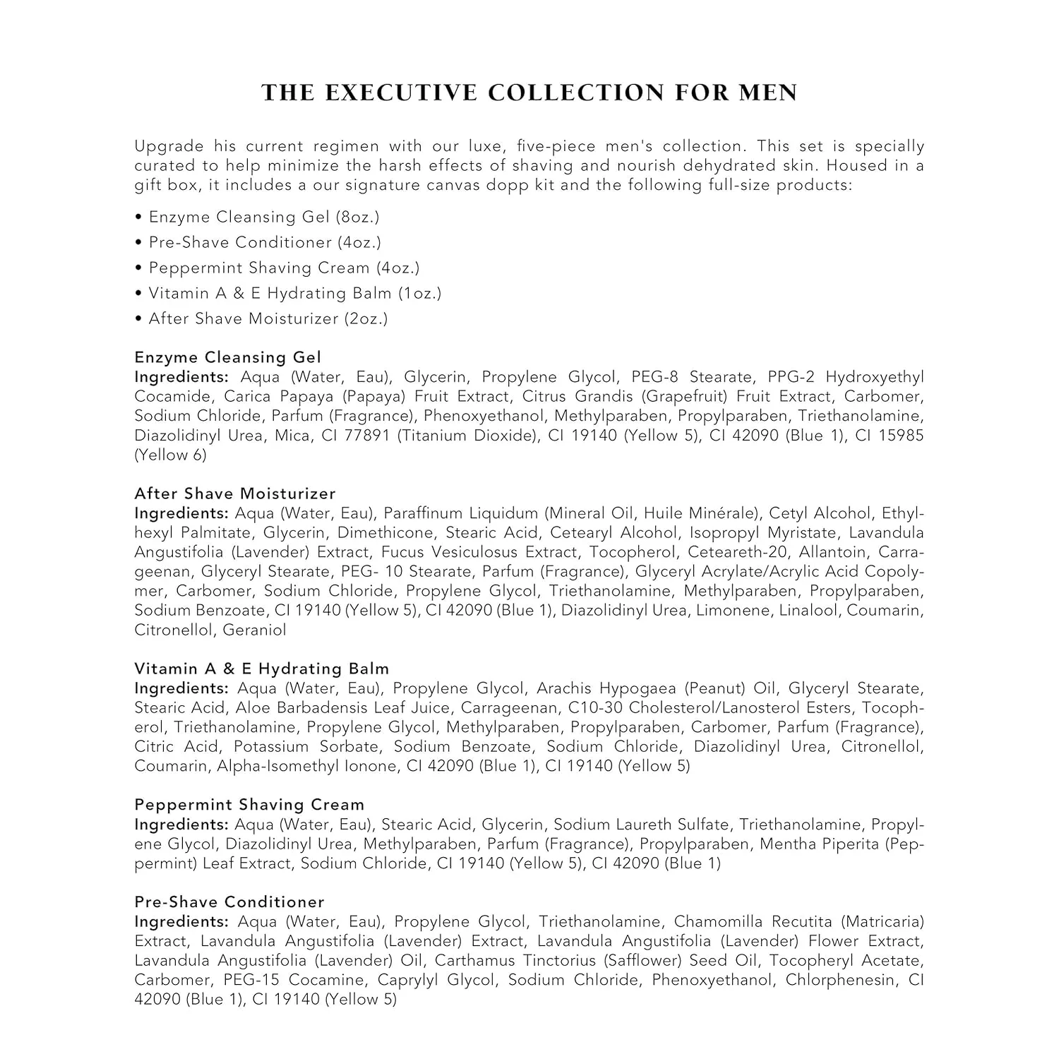 Mario Badescu The Executive Collection для мужчин, набор для ухода за кожей с предбритвенным кондиционером, кремом для бритья, увлажняющим бальзамом с витамином A, увлажняющим средством после бритья и энзимным очищающим гелем — фото 3