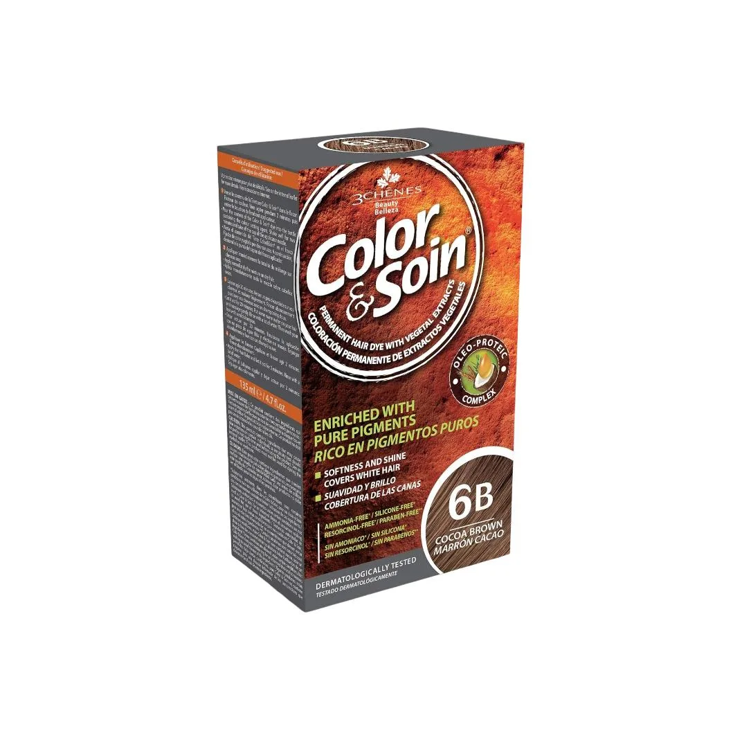 Краска и осветлитель для волос унисекс LES 3 CHENES, 6B Chestnut Cocoa Brown