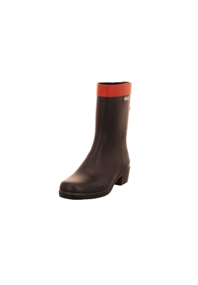 Женские полусапоги Aigle Myrica резиновые, черно-красный