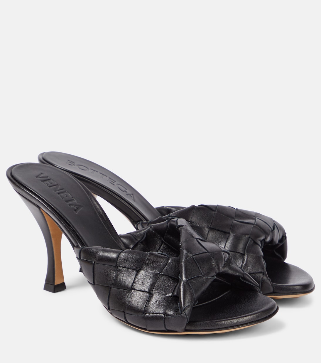 Блинк 80 кожаные мюли Bottega Veneta, черный