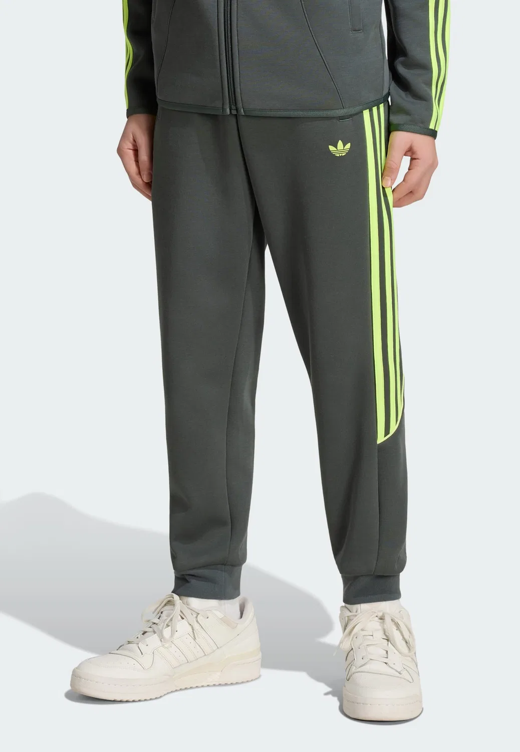 Зауженные брюки Adidas Originals Trefoil темно-серого цвета — фото 2