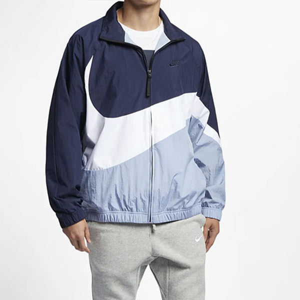 Куртка sportswear contrasting colors large logo woven stand collar jacket blue Nike, синий — фото 4