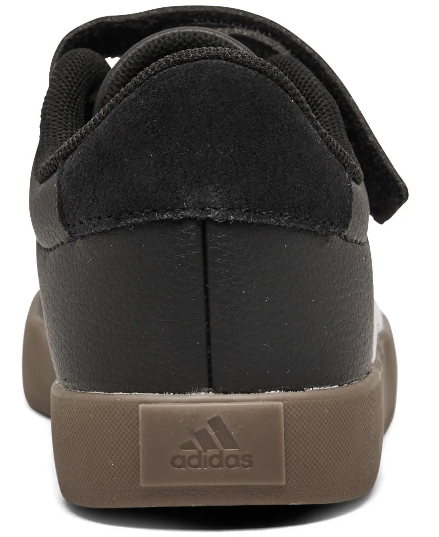 Детские повседневные кроссовки VL Court 3.0 с застежкой-ремешком от Finish Line Adidas, черный, белый — фото 4