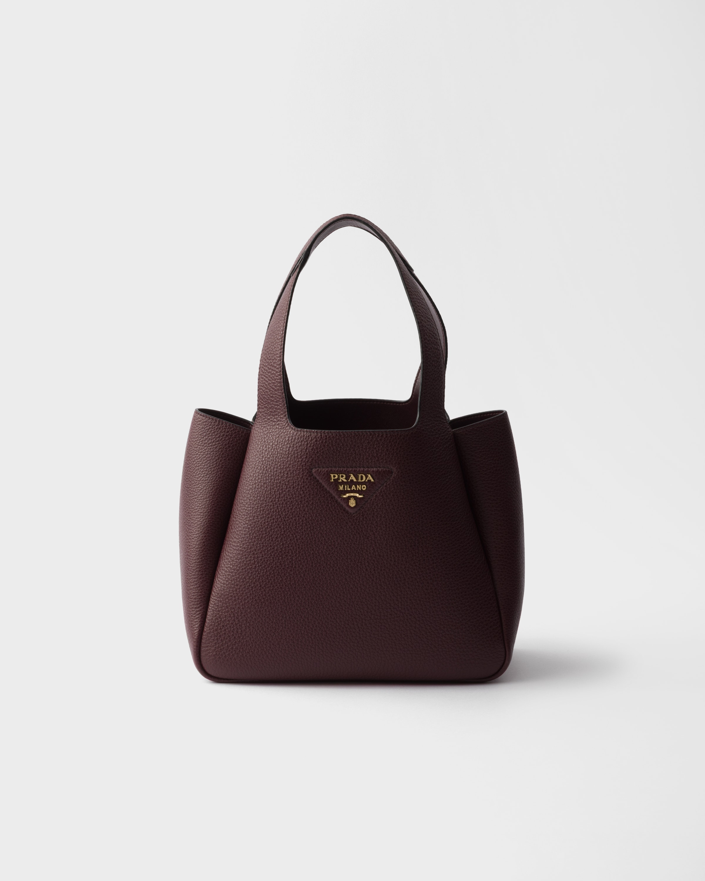 

Маленькая кожаная сумка-тоут Prada, бордовый