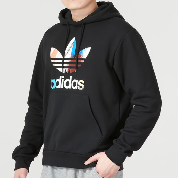 Толстовка с капюшоном оригинальная графика вне сетки толстовка Adidas, черный — фото 3
