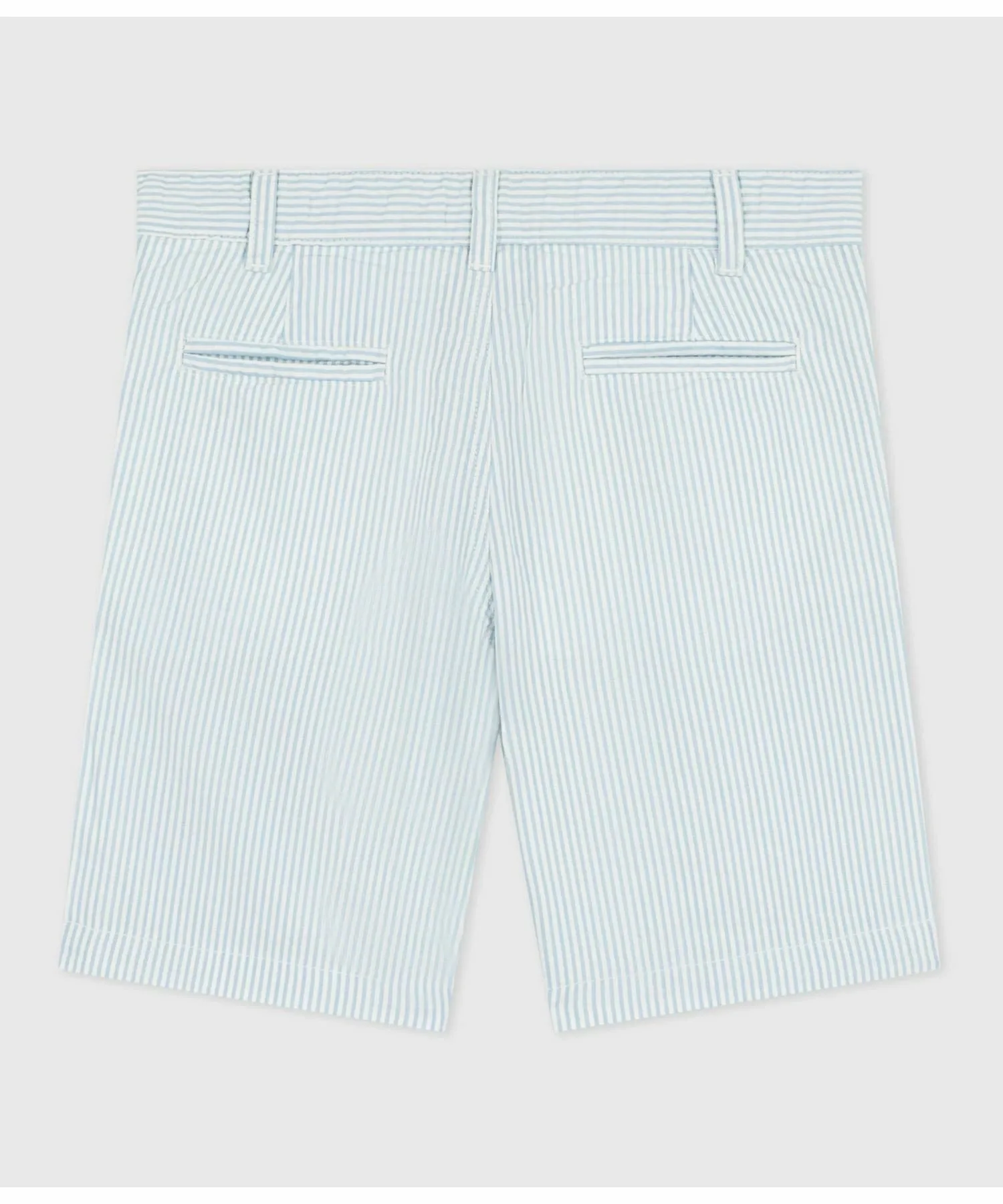 Полосатые бермуды PETIT BATEAU, Off-white/light blue — фото 3