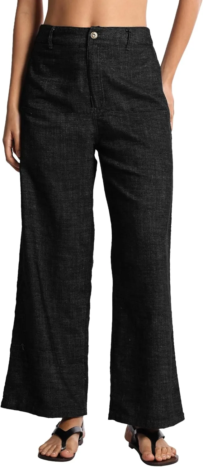 

Женские джинсы Low Rise Wide Leg из льняной смеси EELOTILE