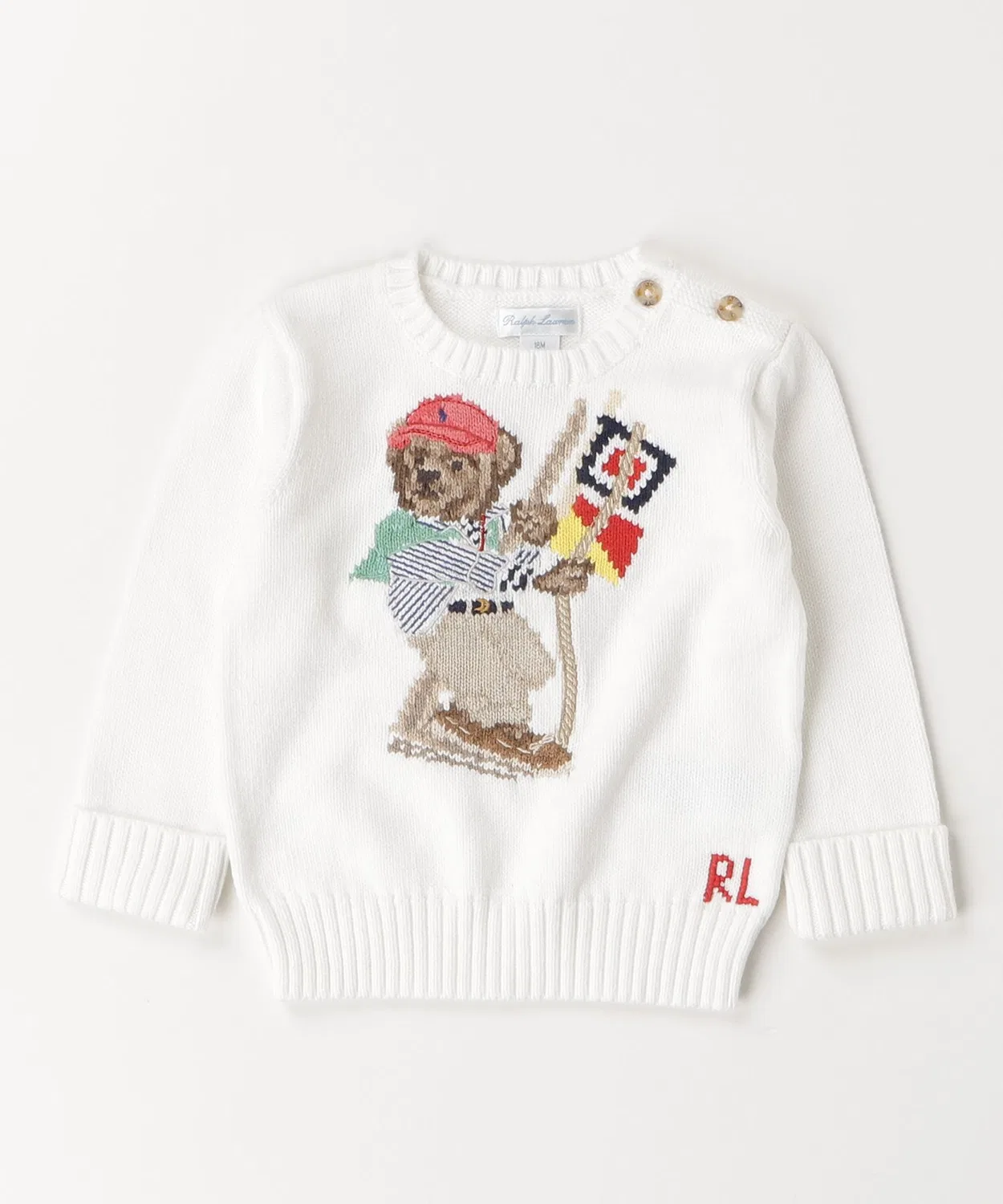 Свитер Polo Bear хлопковый белый — фото 4
