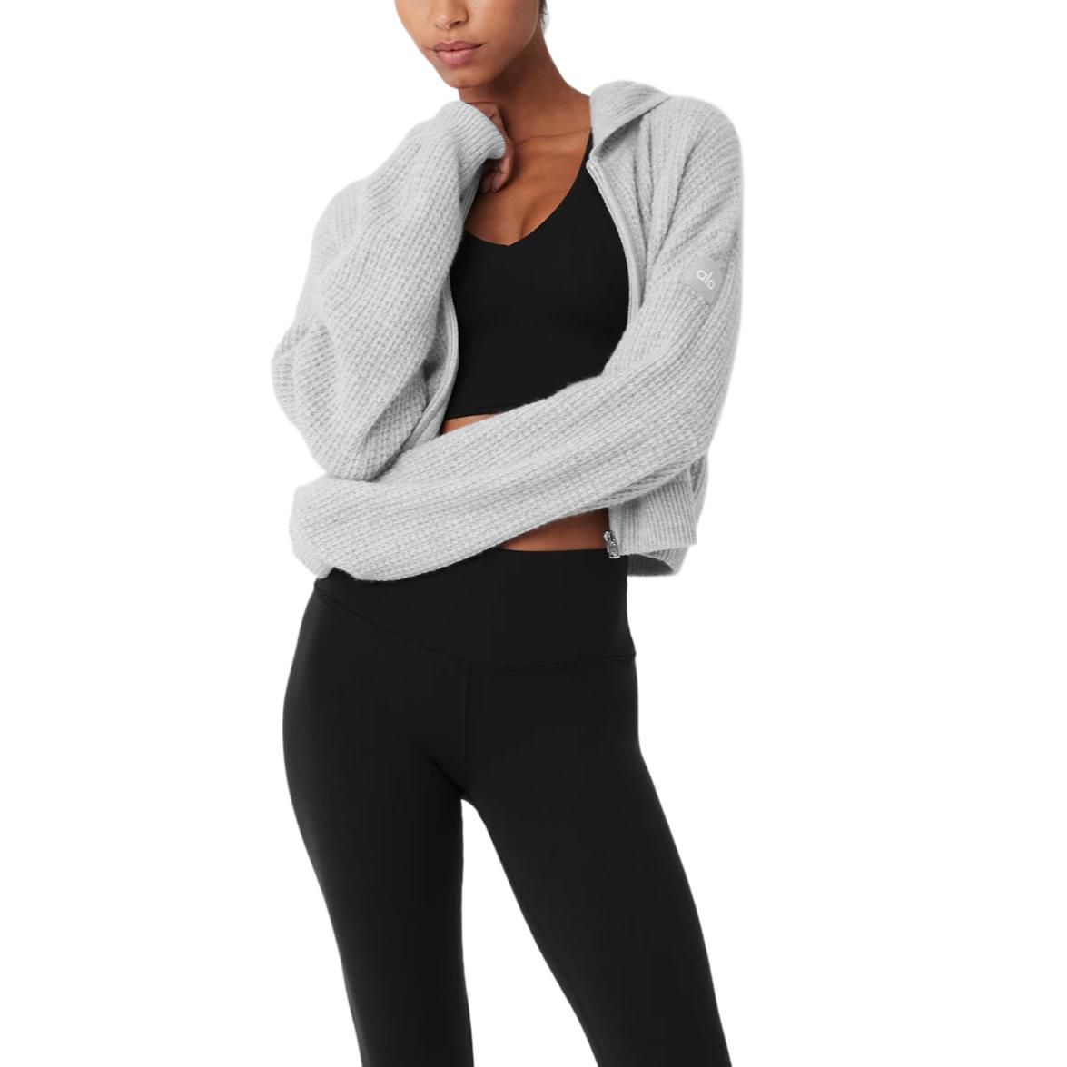 

Alo Yoga Кашемировая плюшевая вафельная куртка женская, Athletic Heather Grey