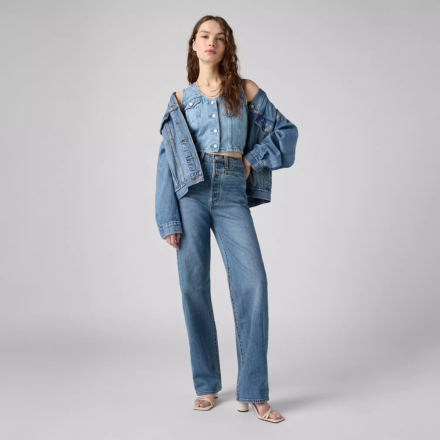 

Джинсы женские в стиле вестерн полной длины Ribcage Levi's, цвет Bows And Arrows - Medium Wash