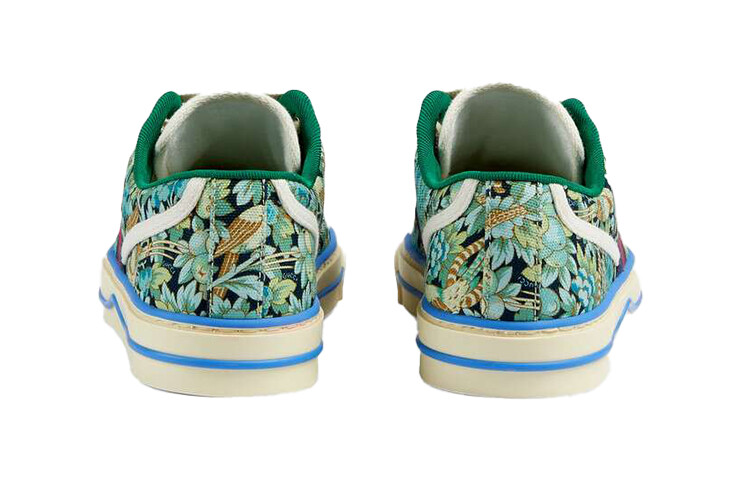 Кроссовки женские Gucci Tennis 1977, светло-синий / зеленый — фото 3