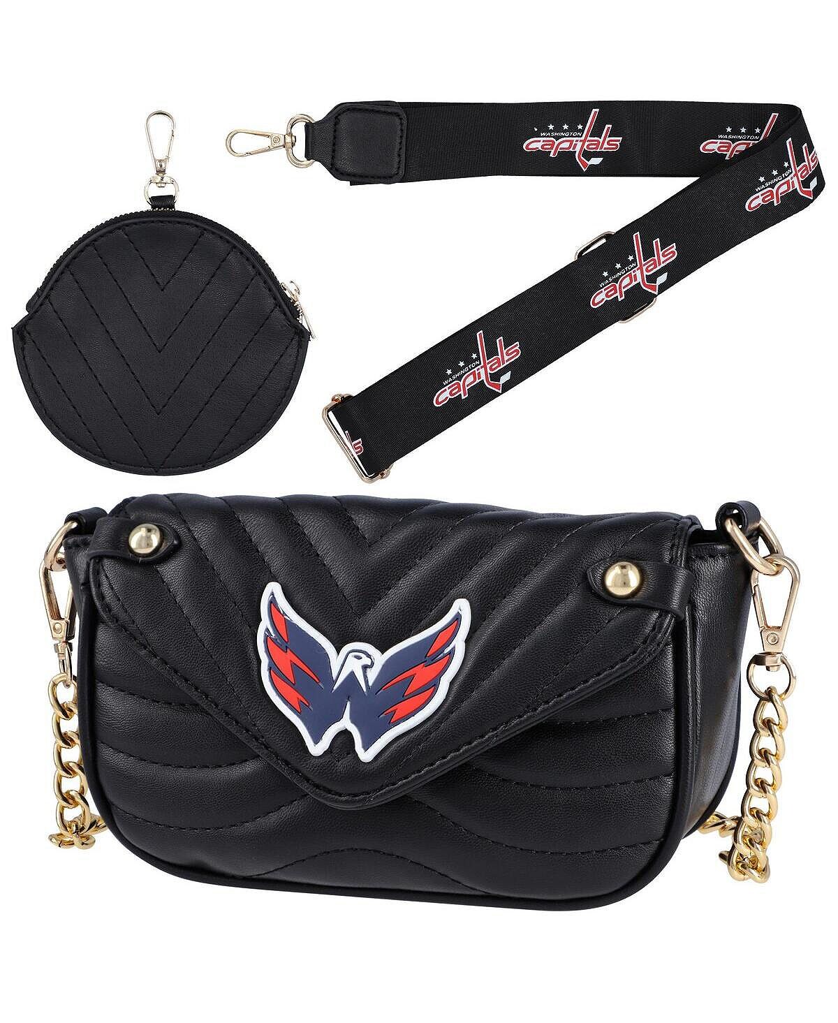 

Женская кожаная сумка Washington Capitals с ремешком Cuce, черный