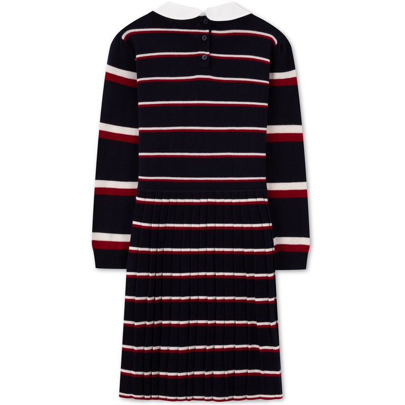 Платье navy blue red white stripes kids' Tommy Hilfiger, темно-синий/красный/белый — фото 4