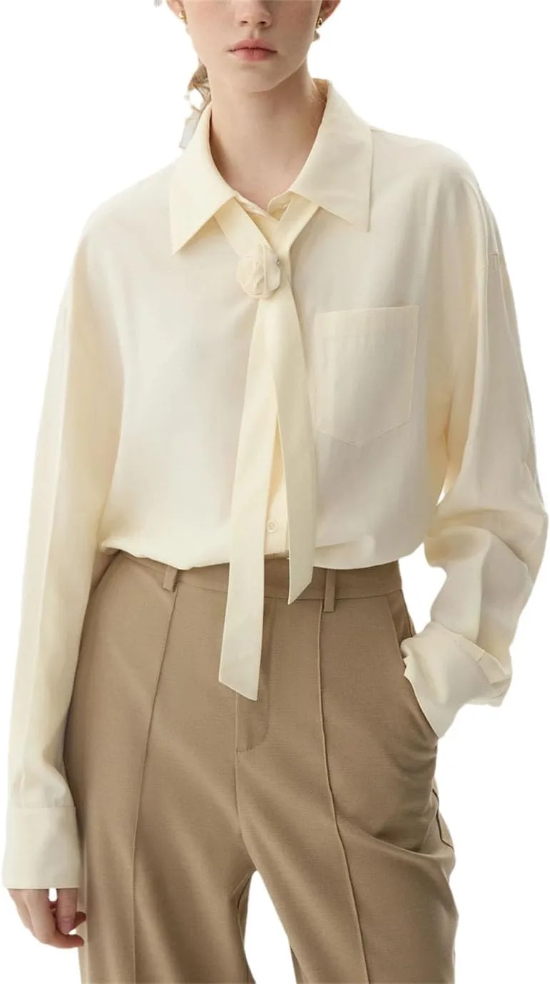 

Женская винтажная рубашка в полоску с галстуком REHJJDFD