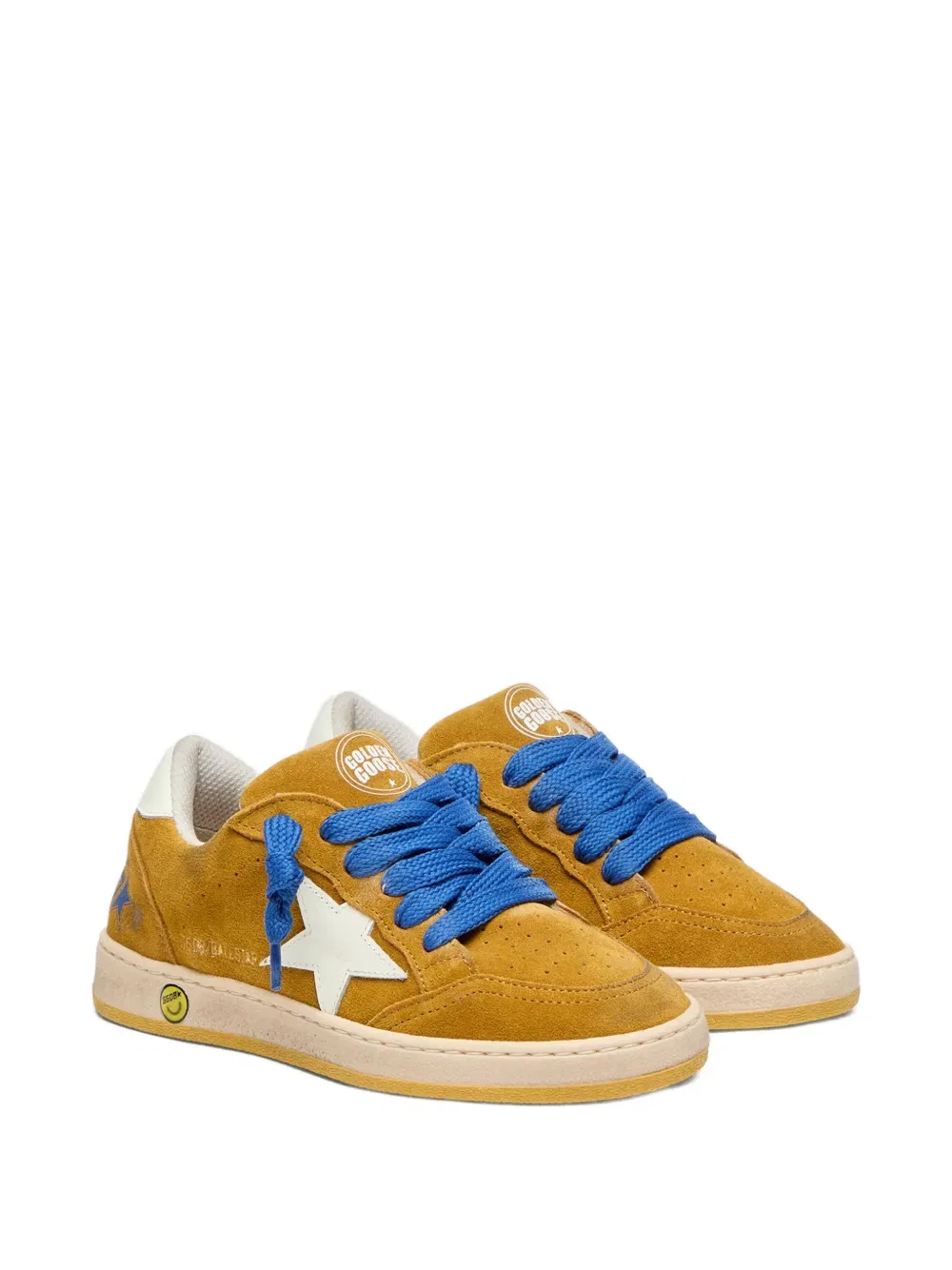 Кроссовки Ball Star на шнуровке Golden Goose Kids, желтый