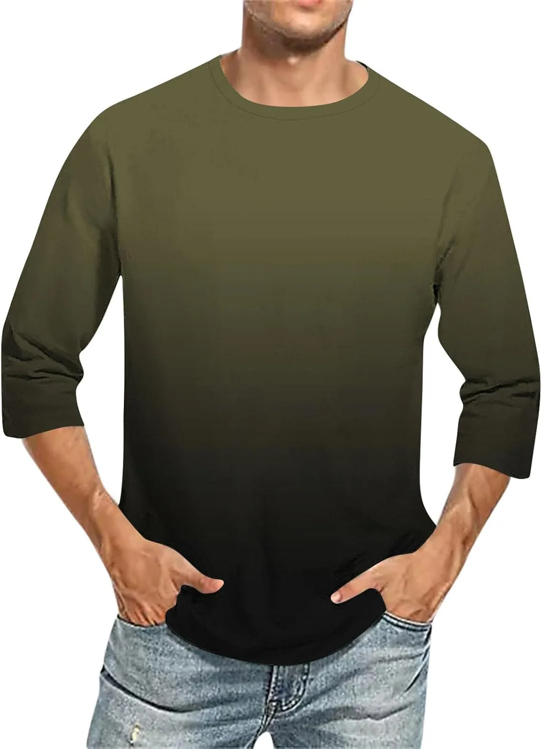 

Футболка для мужчин Casual 3/4 рукава Loose Fit