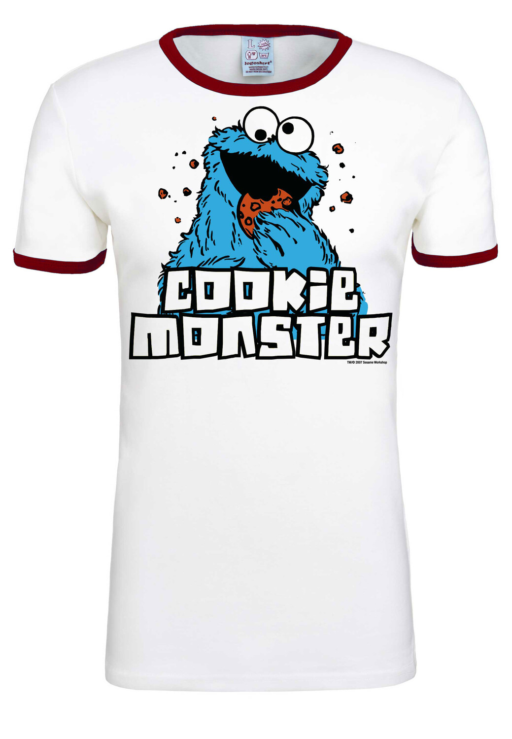 

Футболка Logoshirt Sesamstrasse Krümelmonster, цвет weiss/dunkelrot