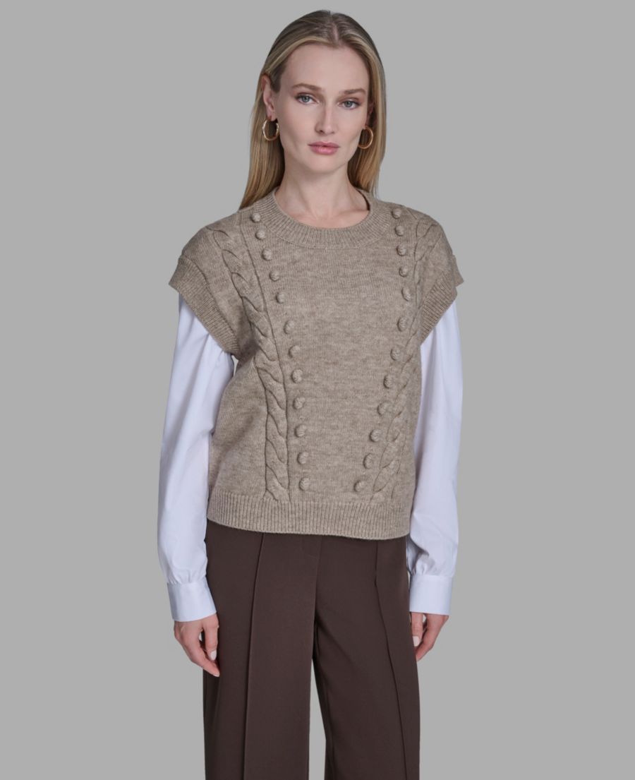 

Женский жилет-свитер без застежек BCBG, Heather Taupe