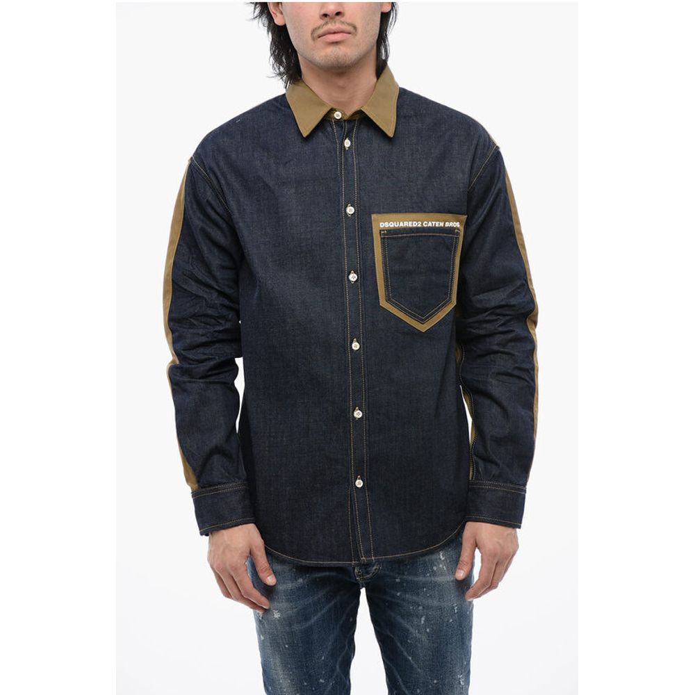 

Двухцветная джинсовая рубашка CATEN BROS Dsquared2, Bicolor