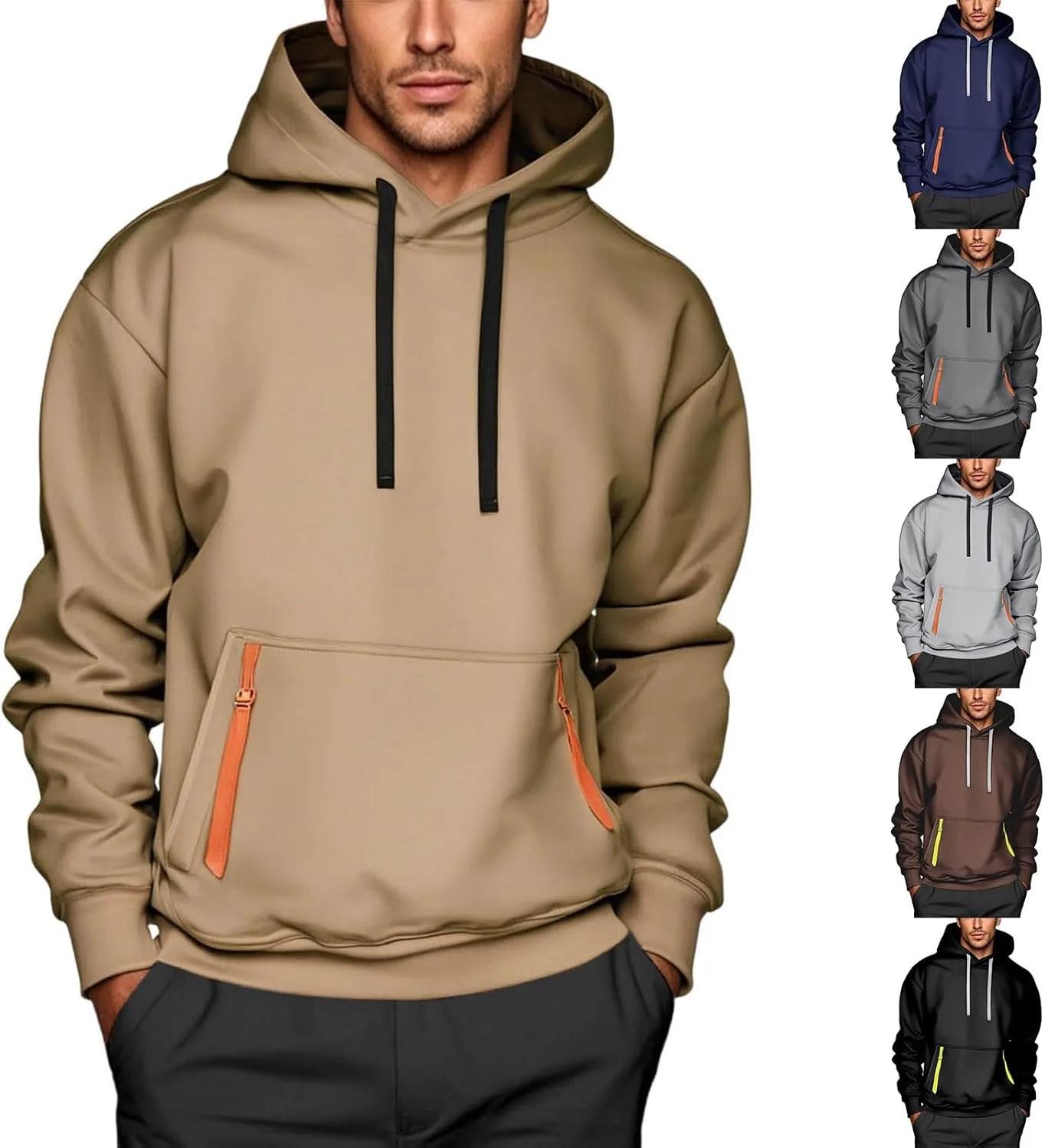 

Толстовка с капюшоном для мужчин Casual, свободного кроя, с карманом Hesxuno