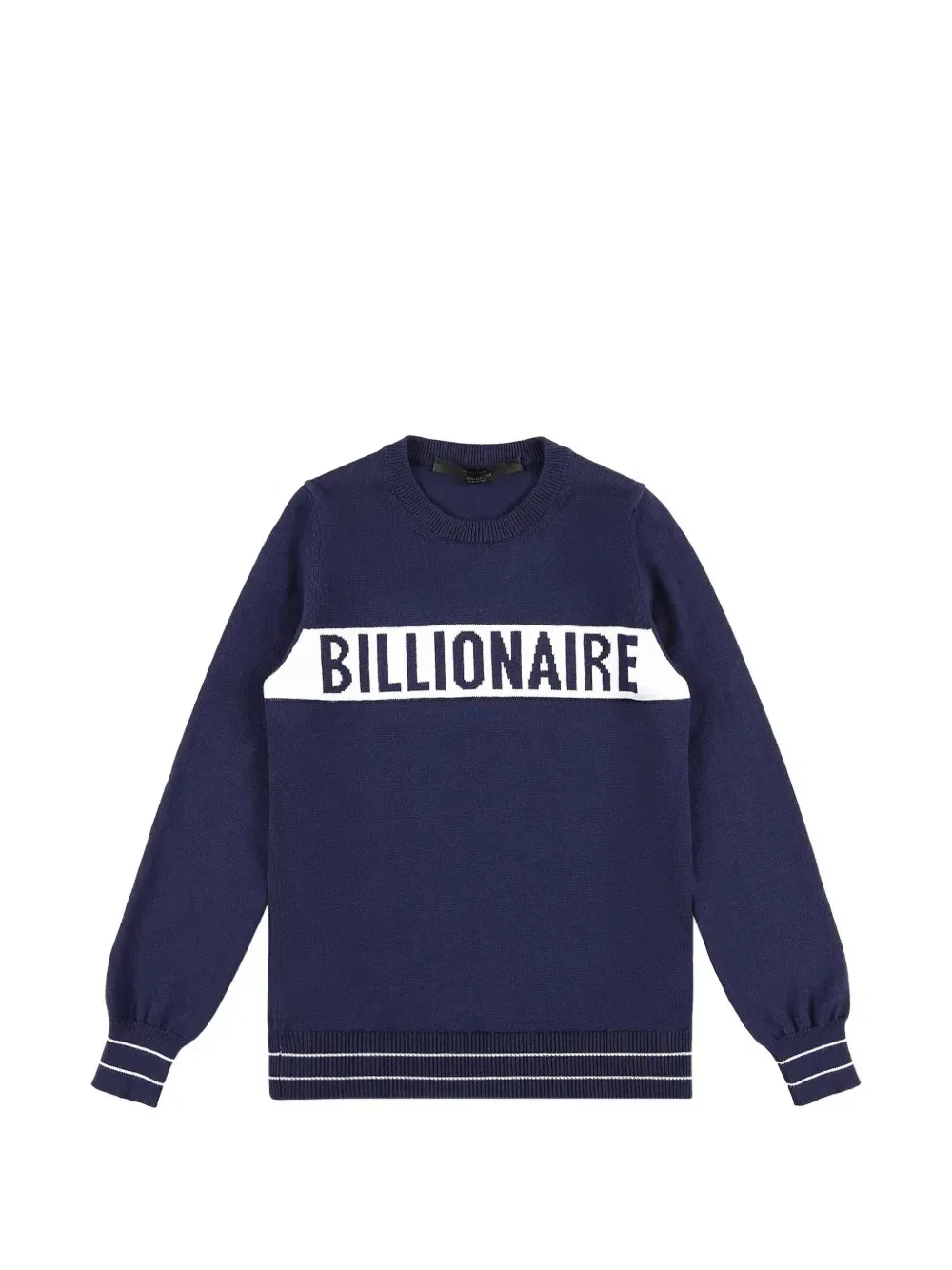 Свитер с круглым вырезом и ярким дизайном Billionaire Kids, синий