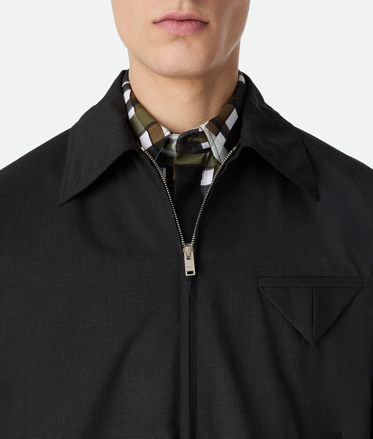 Fine wool kimono blouson BOTTEGA VENETA, смесь угольных оттенков — фото 4